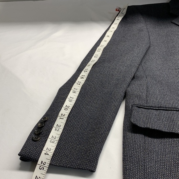 Pronto Uomo Couture 100% Wool Blazer Navy/Grey Size 44 Short - Picture 14 of 15